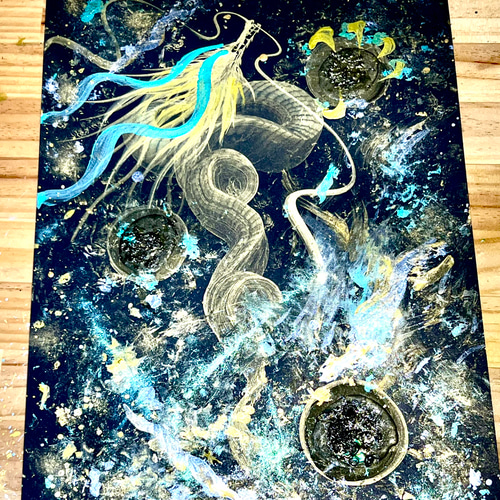 大きさ＆エネルギー2倍！一筆龍エネルギーアート✨縁起物 龍神 絵画