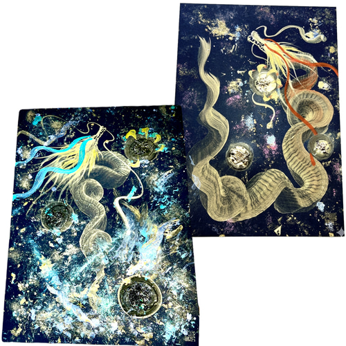 大きさ＆エネルギー2倍！一筆龍エネルギーアート✨縁起物 龍神 絵画