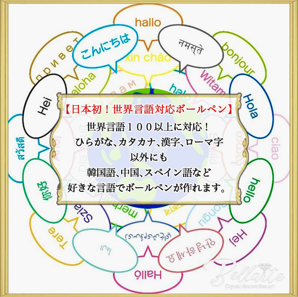 【母の日ギフト】メッセージ入れ無料！海外発送対応！名入れボールペン　スワロフスキーデコ　ギフト対応 7枚目の画像