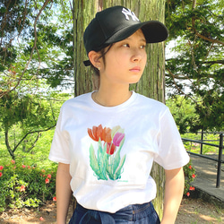 【Tシャツ】チューリップ｜amanico　オリジナルTシャツ 3枚目の画像