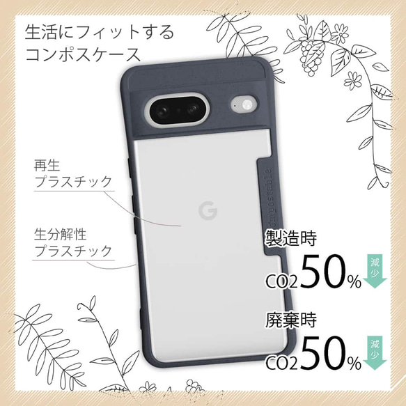 Google Pixel7a/Google Pixel7 環境に優しい ショルダーストラップ付き ソルトグレー 2枚目の画像