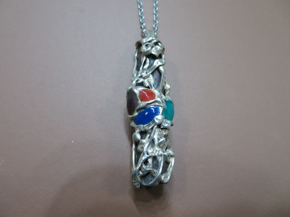 銅パイプ＆銀粘土＆七宝焼の珍しい個性的なコラボ作品、当Galleryの