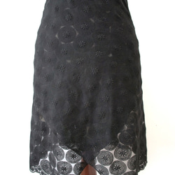 バレエ　ラップスカート[ドット花刺繍×ブラック47-124] HR132Ablack 6枚目の画像