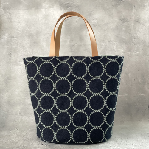 ⚮̈ミナペルホネン タンバリン navy + light green バケツトート 