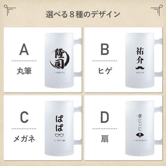 【名入れ無料】名入れ 名前入り ビール ジョッキ ガラス ビールジョッキ コップ グラス カラー メッセージ 誕生日 8枚目の画像