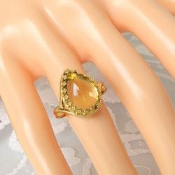 雫のレモンクォーツ ring （ゴールドカラーリング・フリーサイズ） 15枚目の画像