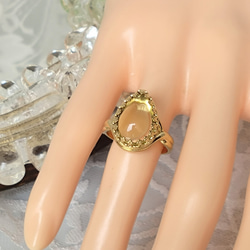 雫のレモンクォーツ ring （ゴールドカラーリング・フリーサイズ） 10枚目の画像