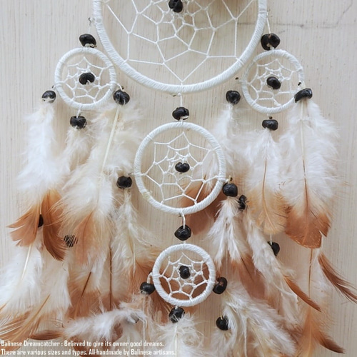 ドリームキャッチャー マクラメ Size S 幅9cm 長さ43~45cm 白 ホワイト