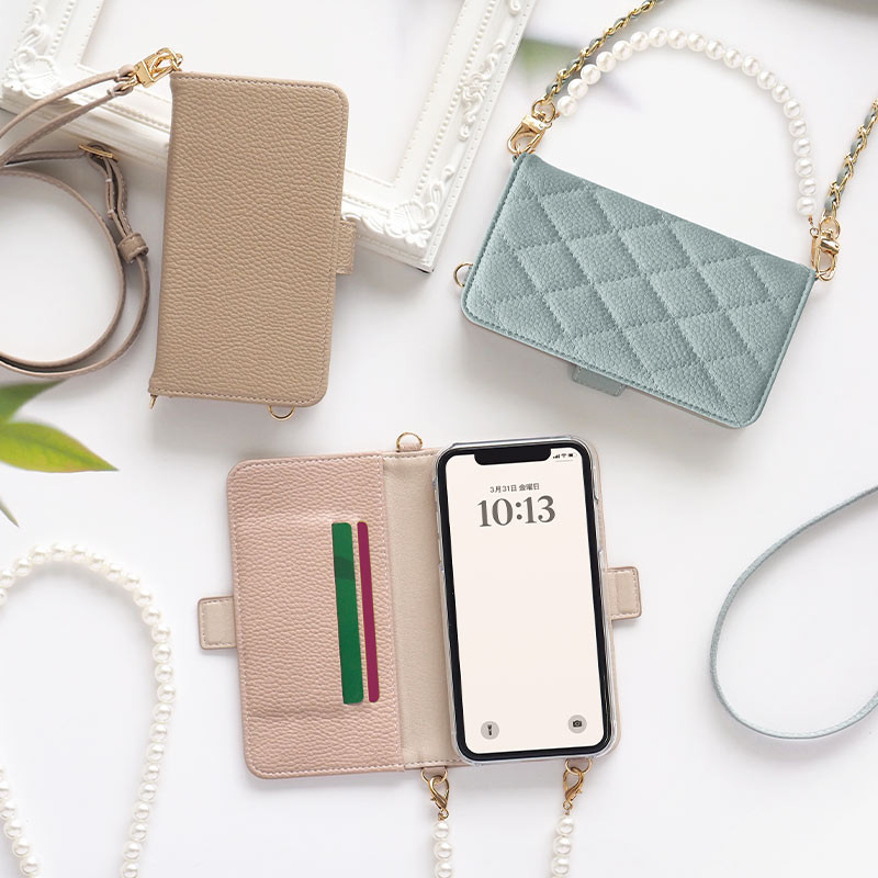 全機種対応【くすみレザーorキルティング手帳ケース×ショートor