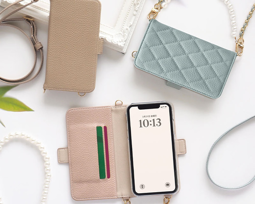 全機種対応【くすみレザーorキルティング手帳ケース×ショートor