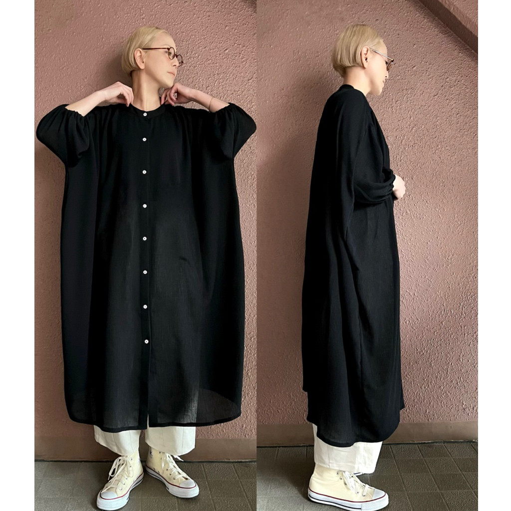 RATA❤️長さ選べる❣️ゆったりビッグシルエットのロングシャツ❤️やわらか素材❤️絶対使える大人BLACK 11,473円