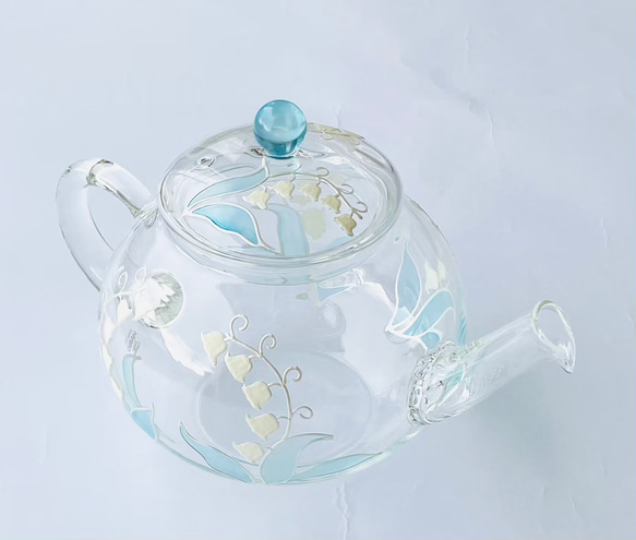 【天藍色鈴蘭】耐熱玻璃茶壺 | 母親節禮物、父親節禮物、結婚禮物、60歲生日 第1張的照片