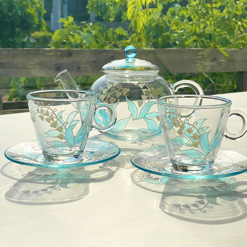 空色 鈴蘭すずらんスズラン】耐熱ガラスのティーポット｜母の日ギフト