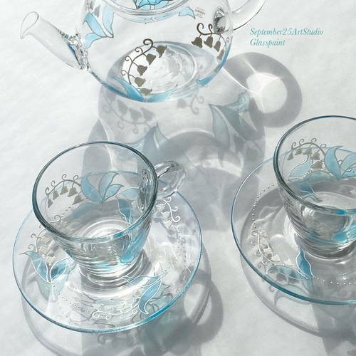 空色 鈴蘭すずらんスズラン】耐熱ガラスのティーポット｜母の日ギフト