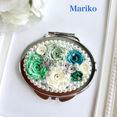 ロザフィ＞大人可愛いプリンセスのコンパクトミラー楕円＜シルバー