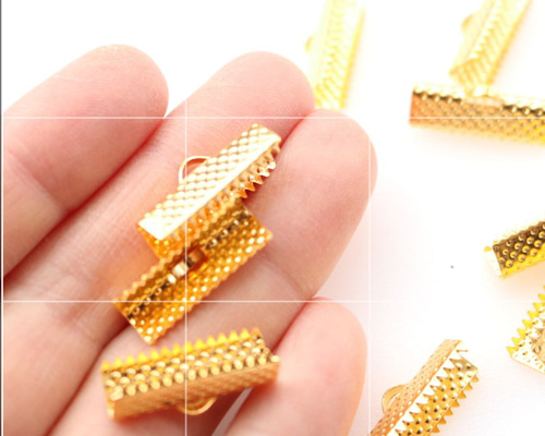 50個) 20mm ワニロ留め具 ワニカン リボン留め リボンエンド デザイン