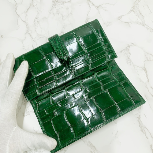 長財布 クロコダイル ポロサス ロングウォレット ZAO - 【最高級】 マットスモールクロコ (ポロサス) 薄マチ ロング