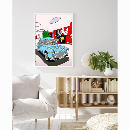完璧 ポップアート モダン ポスター】車 インテリア雑貨 オシャレ コレクション