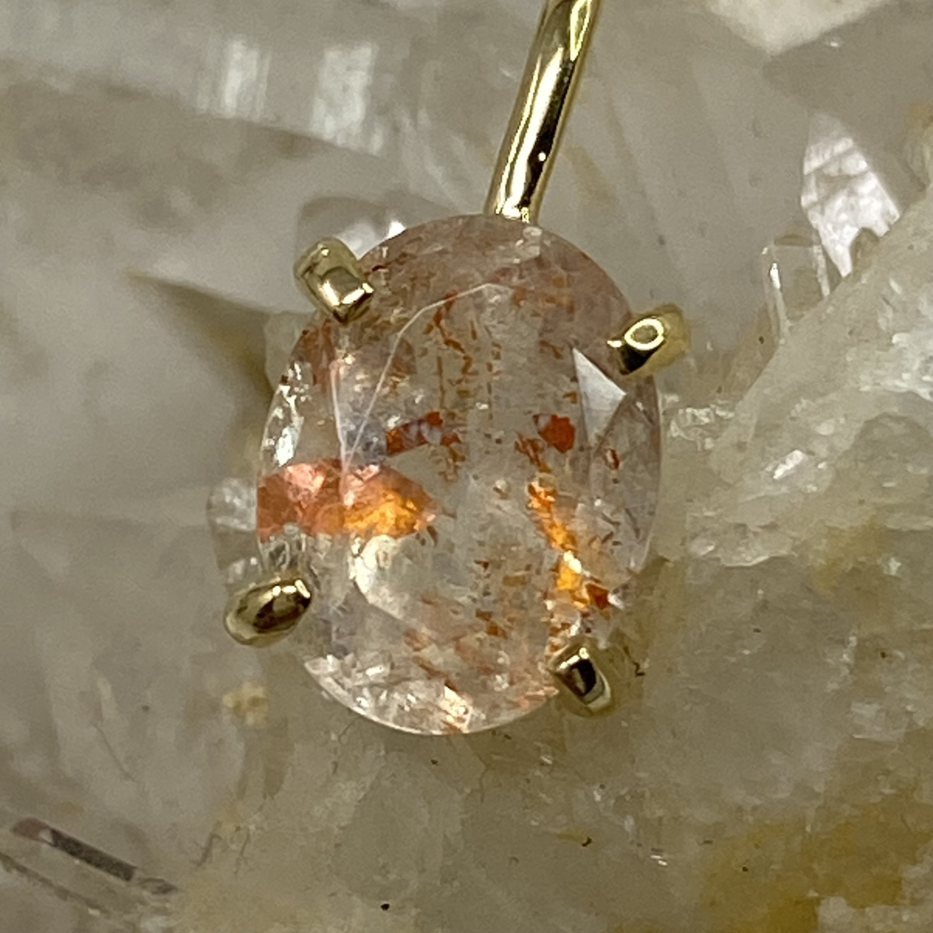 k18YG AU750 18金 サンストーン 1.18ct ペンダント ペンダントトップ  