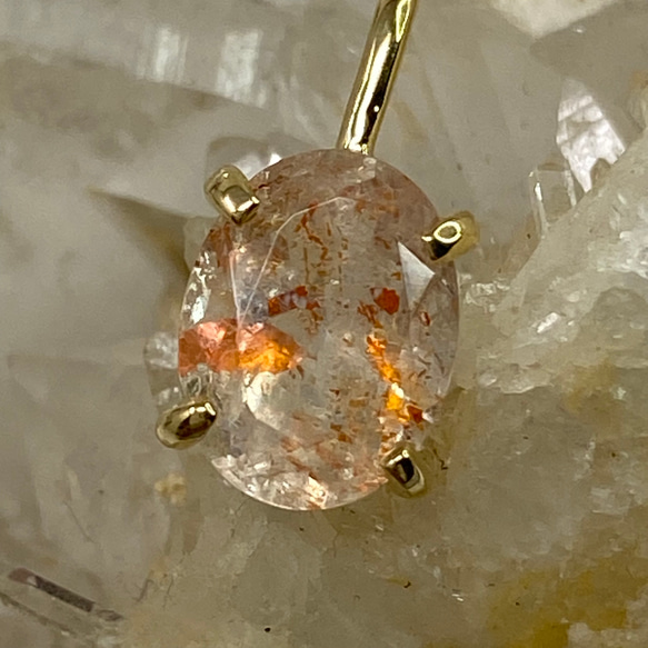 k18YG AU750 18金 サンストーン 1.18ct ペンダント ペンダント