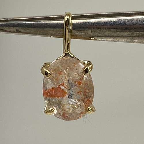 k18YG AU750 18金 サンストーン 1.18ct ペンダント ペンダントトップ  