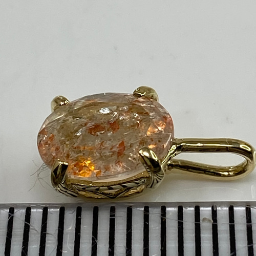 k18YG AU750 18金 サンストーン 1.18ct ペンダント ペンダントトップ  
