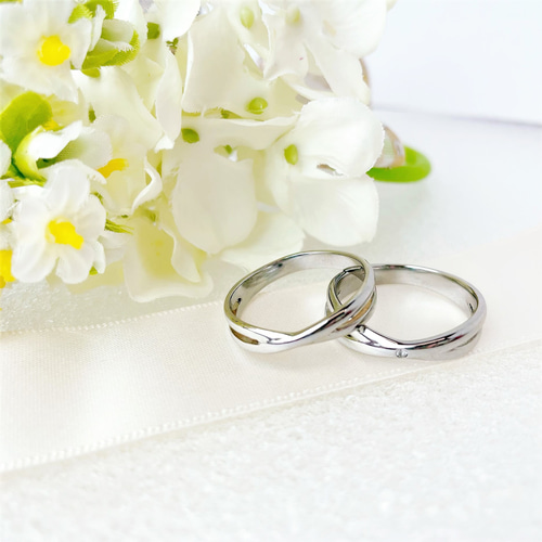 ペアリング 七色に艶めく シェルリング 刻印 結婚指輪 サージカルステンレス 七色の想い』光煌めくシェル ペアリング 指輪 刻印 サージカル