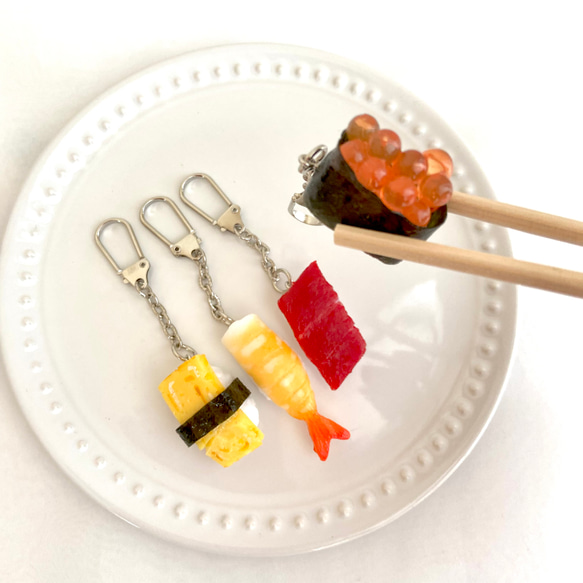 選べる‼︎ 寿司食いね　キーホルダー 食品サンプル  リアル 大人かわいい　フェイクフード　sushi 着物　日本 4枚目の画像