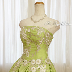 カラードレス 緑 グリーン ロングドレス 5号7号9号 ウェディングドレス 結婚式 演奏会ロングドレス　cd90910 5枚目の画像