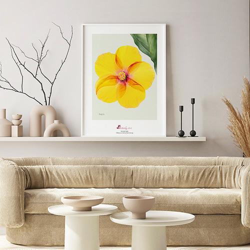 絵画「真上からのハイビスカス」インテリア 壁掛け アート A3 イエロー　花 Amazon.co.jp: 絵画「真上からのハイビスカス」インテリア 絵 花