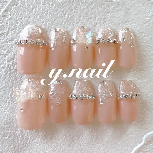 蝶々ネイル/マグネットネイル/韓国ネイル/ワンホンネイル ネイルチップ  