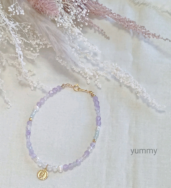 natural stone bracelet(relax lavender) 2枚目の画像