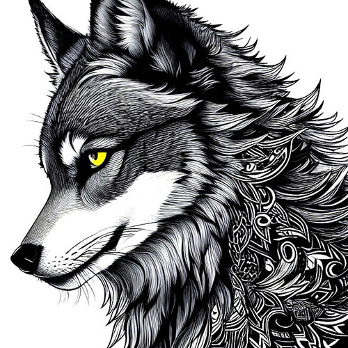 オオカミ ドライ Tシャツ アニマル 狼 WOLF グッズ リアル イラスト  