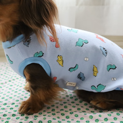 恐竜柄タンクトップ・Tシャツ　韓国生地 10枚目の画像