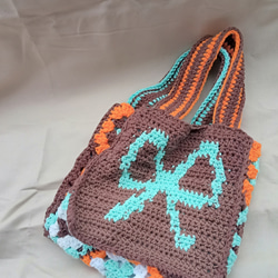 ハンドメイド　かぎ針編み　ハンドバッグ　クロシェ　グラニースクゥエア　ビームス 1枚目の画像