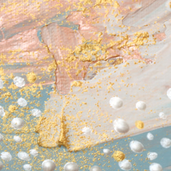 抽象画 ピンクとブルーのゴールドアクセント 油絵風 インテリアポスター 海外アート ３枚セット 6枚目の画像