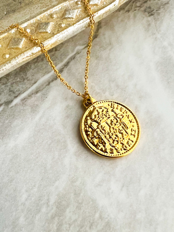 New in! 大きめサイズ！つけっぱなしOK❗金属アレルギー対応コインネックレスサージカルステンレス 2枚目の画像