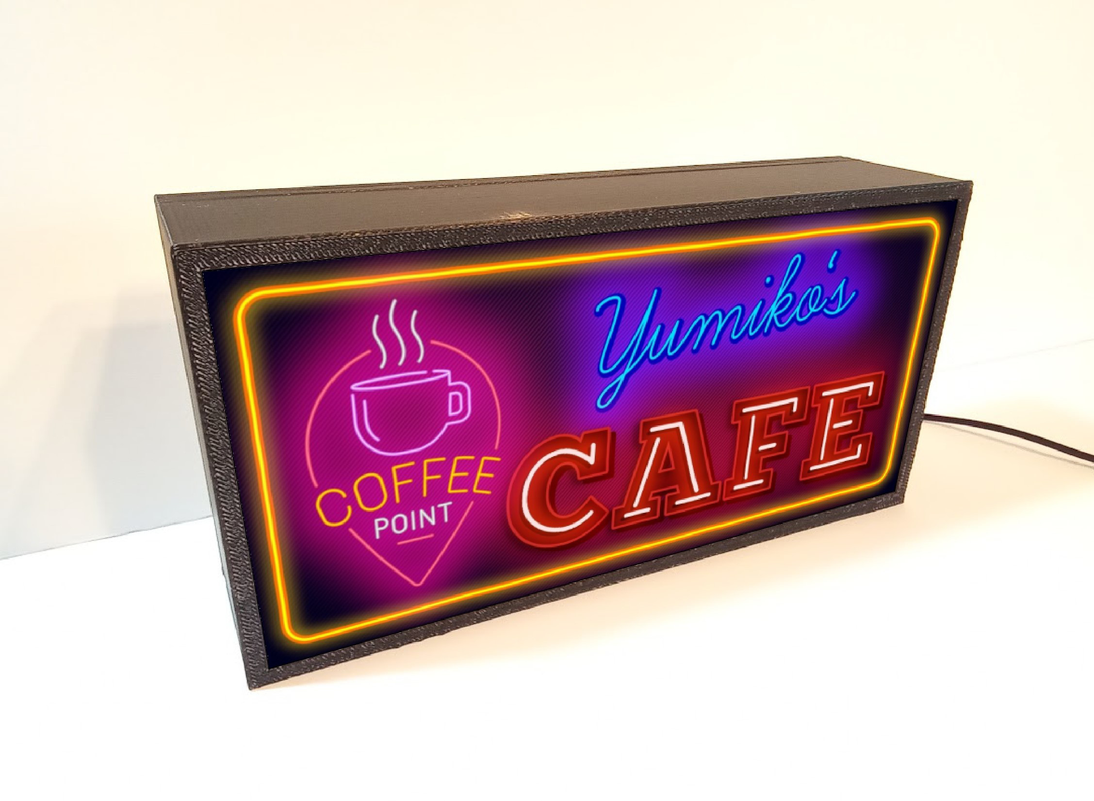 【名前変更無料】コーヒー カフェ 喫茶 アメリカンレトロ ミニチュア サイン ランプ 看板 置物 雑貨 ライトBOX