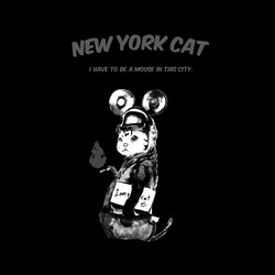「NYの猫」安心のクオリティ/定番コットンTシャツ/送料無料 2枚目の画像