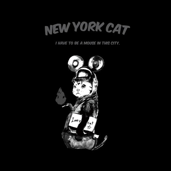 「NYの猫」安心のクオリティ/定番コットンTシャツ/送料無料 2枚目の画像