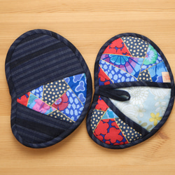 鍋つかみ（そらまめ）のペア ～カフェ 滝のそば～ 2枚目の画像