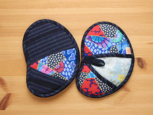 鍋つかみ（そらまめ）のペア ～カフェ 滝のそば～ 2枚目の画像