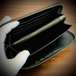 幻の素材 スタースティングレイ 長財布 エイ革 一枚革 ガルーシャ スティングレイ カード１８枚 大容量 ブラック 黒 7枚目の画像