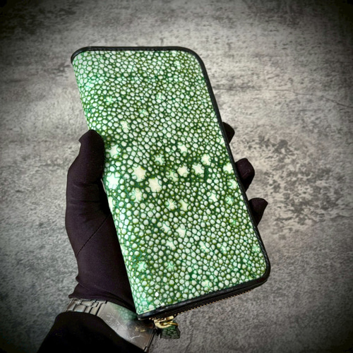 スタースティングレイ 長財布 エイ革 一枚革 ガルーシャ カイラギ