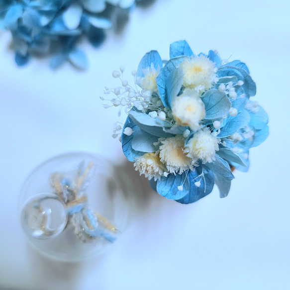 refreshing blue　small　紫陽花　フラワーボトル　アンティーク　ボタニカル 2枚目の画像