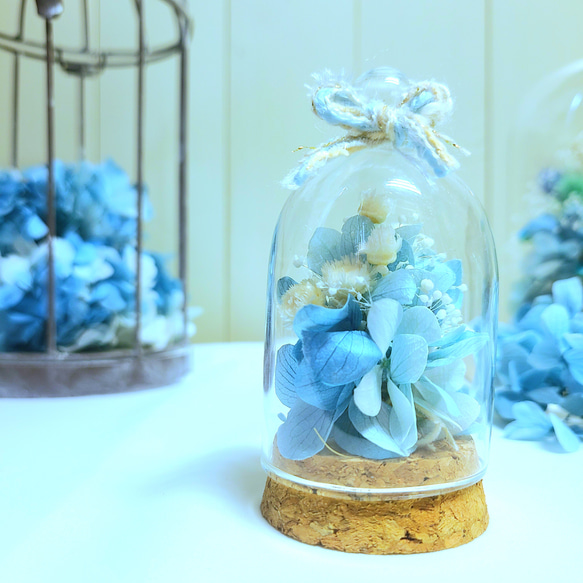 refreshing blue　small　紫陽花　フラワーボトル　アンティーク　ボタニカル 1枚目の画像