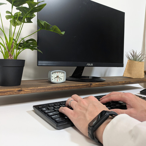 唯一無二【総桐】【漆塗り】一点物 モニター台 パソコン 回転台 360度