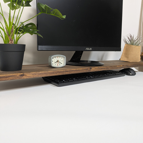 ヴィンテージ風】PCモニタースタンド モニター台 デスクシェル 無垢材