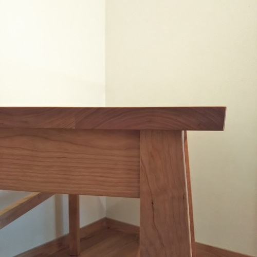 ブラックチェリーのデスク【受注製作品】～引き出し2杯・50×100㎝・高