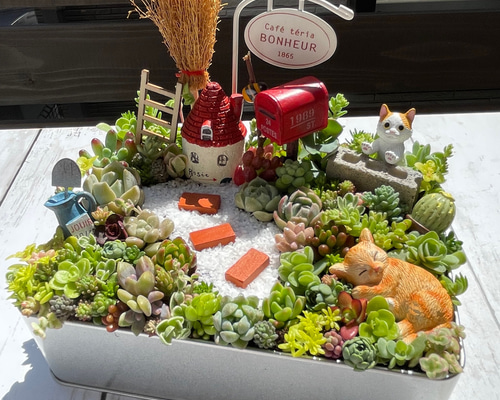 ☆のん☆クリスマスが待ち遠しいペアクマちゃん☆多肉鉢☆ガーデン雑貨